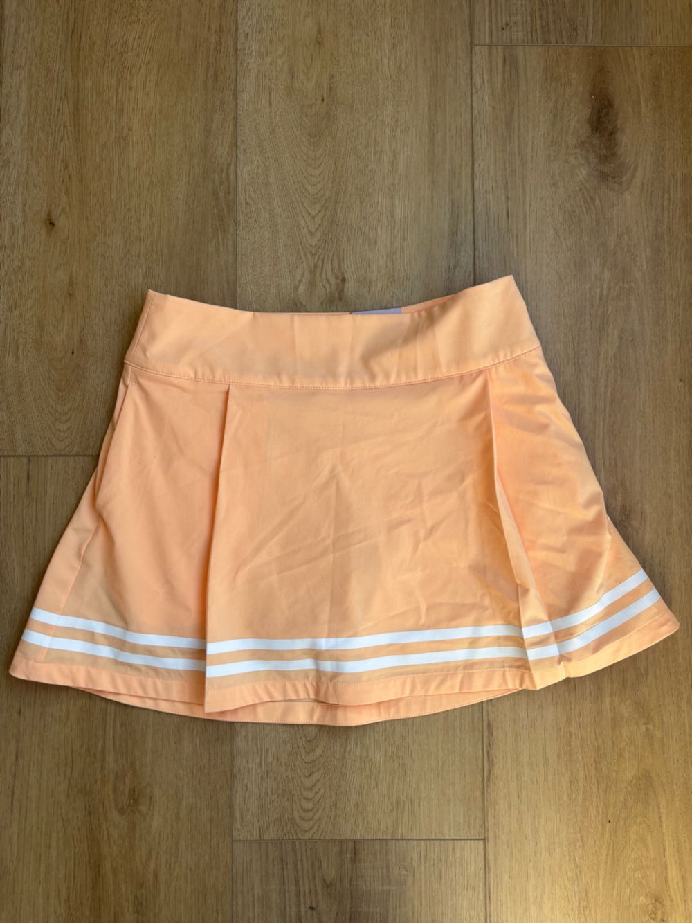 Calia Peach Tennis Side Zip Skort with White Stripes High Waisted Size 4